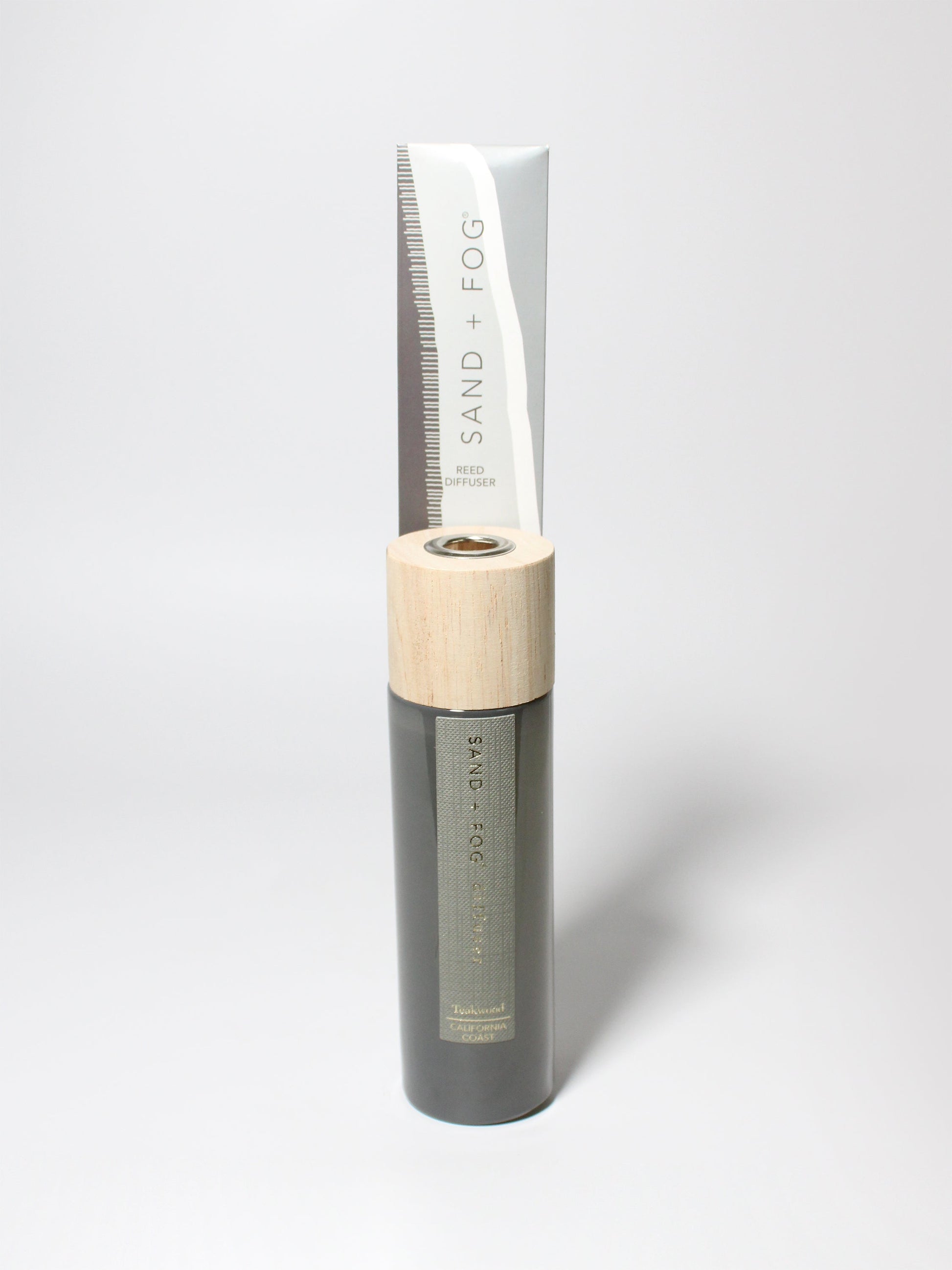Teakwood reed diffuser Gray Glass with Wood lid