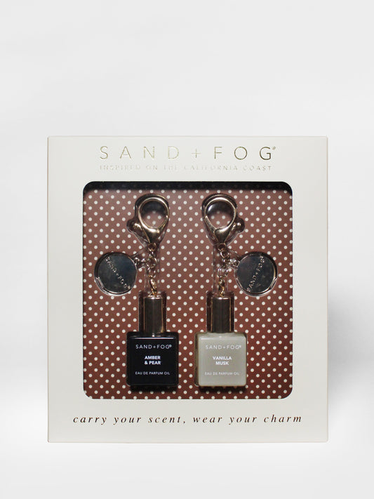 Bag Charm Perfume Oil Rollerball Set - Amber & Pear + Vanilla Musk
